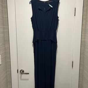 BCBG navy jumpsuit. Wonderful for a fancy party. Chiffon material